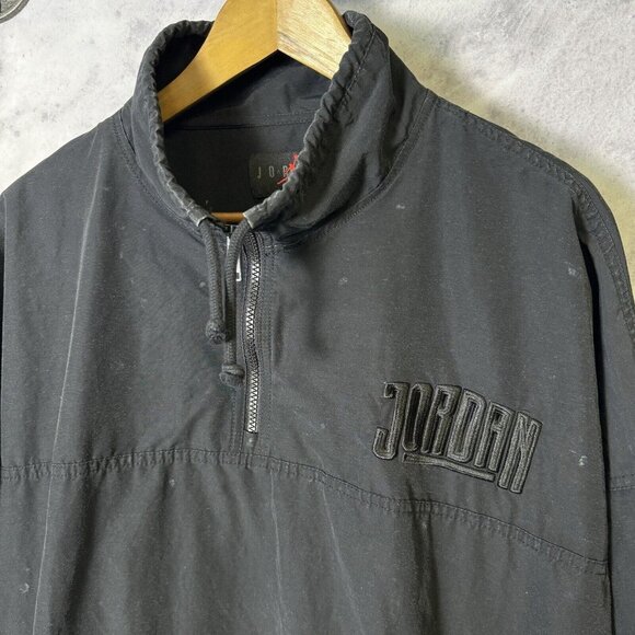 Vintage Air Jordon Nike Jacket Mens XL Black 1/4 Zip Basketball - Picture 4 of 12